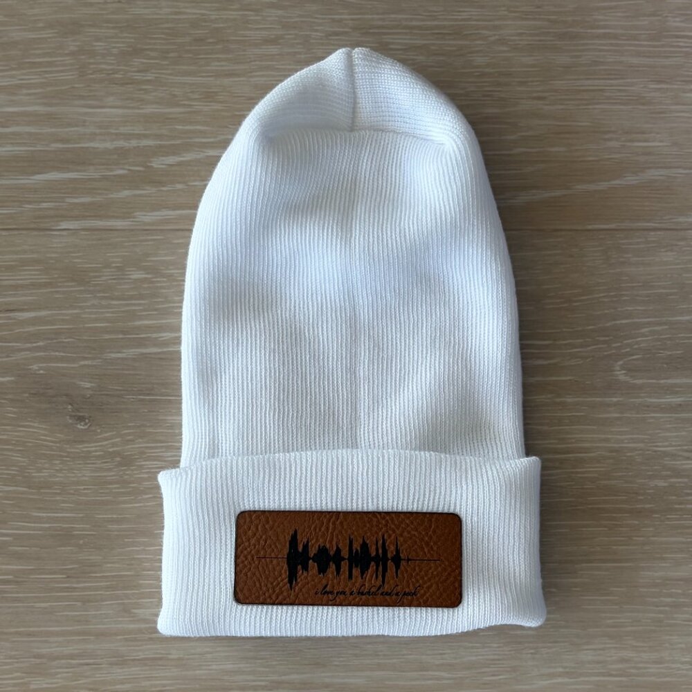 NEW I Love You A Bushel Cotton Baby Beanie Newborn White Modern Minimalist